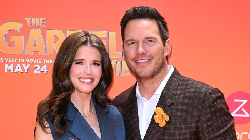 Katherine Schwarzenegger and Chris Pratt attend the Columbia Pictures World Premiere of "The Garfield Movie"