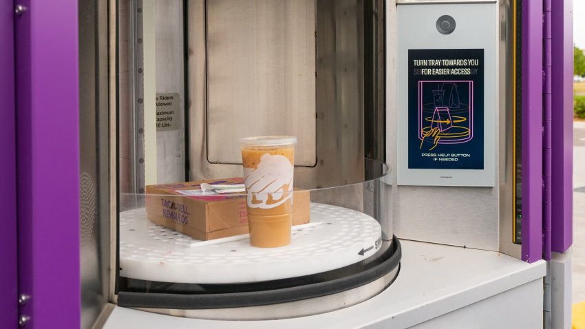 General views of the Taco Bell Defy next-generation, high-tech automated drive-thru concept restaurant in Brooklyn Park, Minnesota, where customers use their smart phones to receive food orders via a vertical lift system on September 06, 2023 in Minneapolis, Minnesota. 