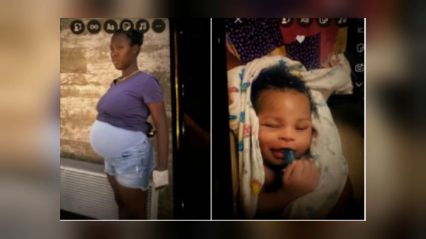 Fourteen-year-old Amoria Brown and her 3-week-old daughter Omoria are pictured in these undated photos.